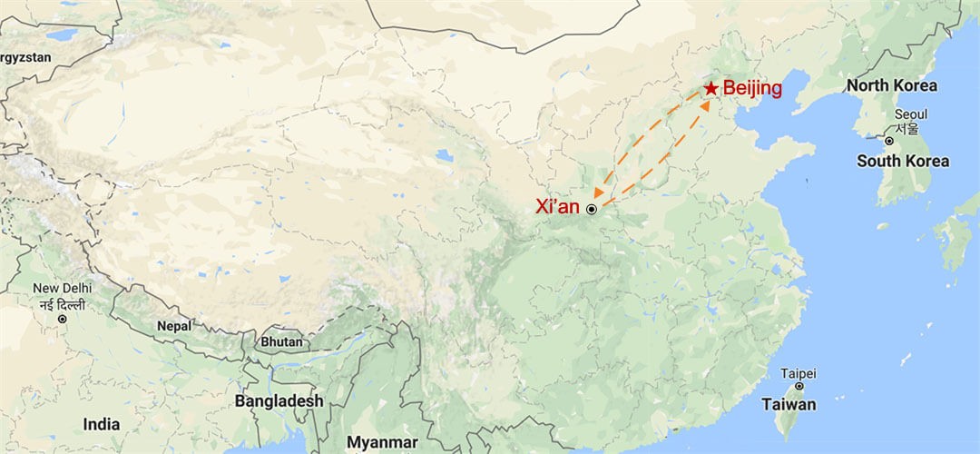 Les anciennes capitales de Chine Map