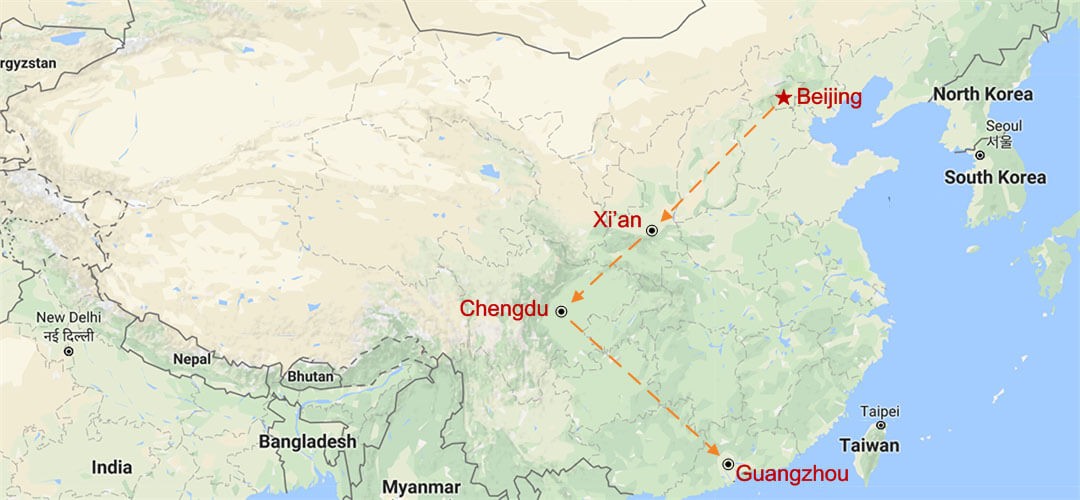 Aventura Gourmet en China Map