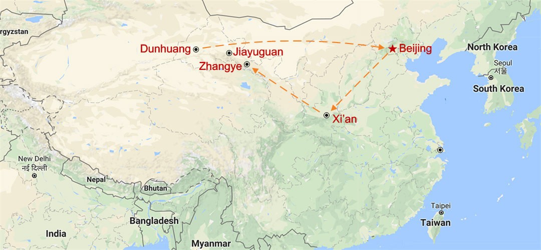 Treasures of the Silk Road Map