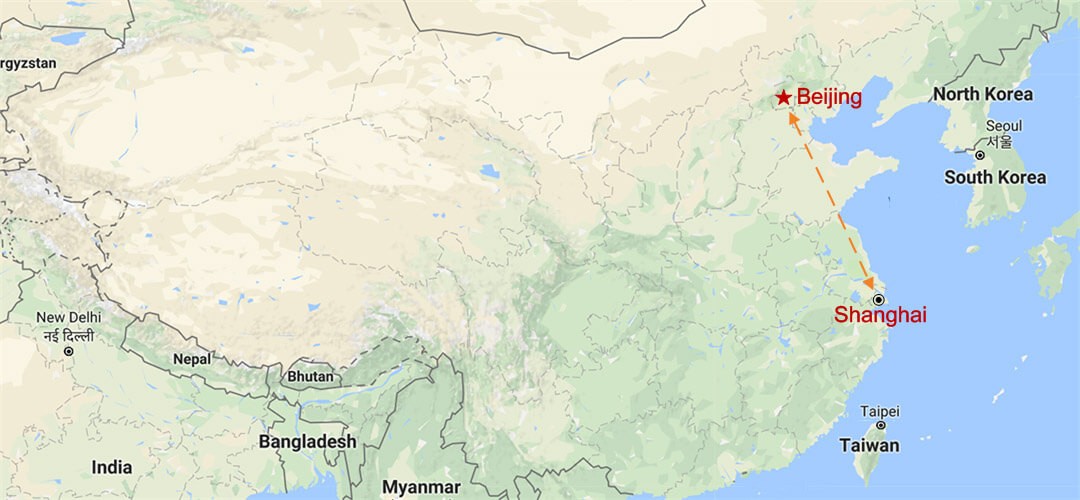 Shanghai to Beijing in 48 Hours Map