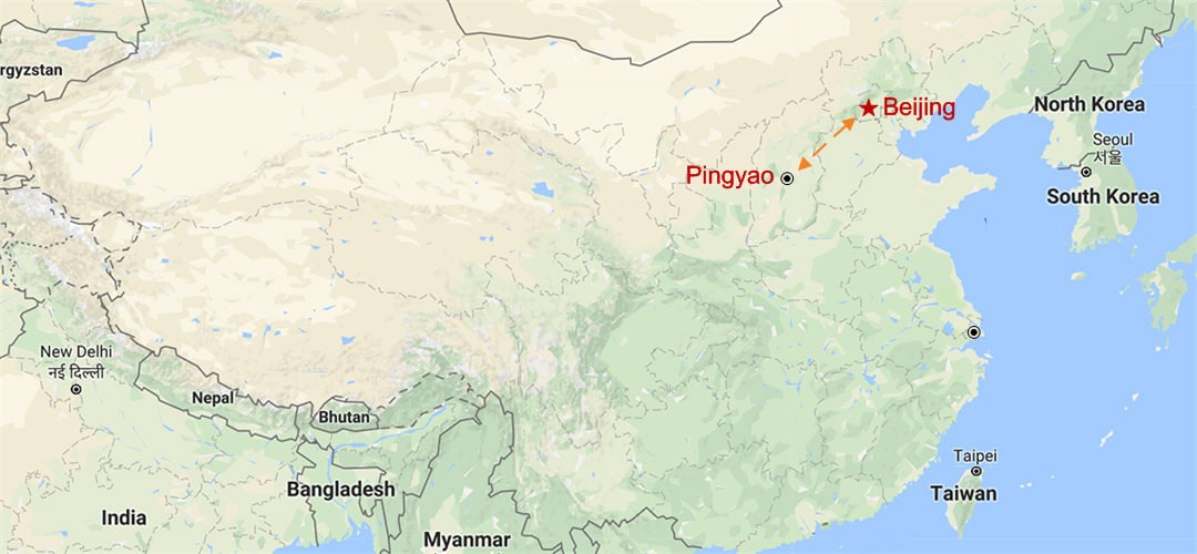 Pingyao Tour from Beijing Map